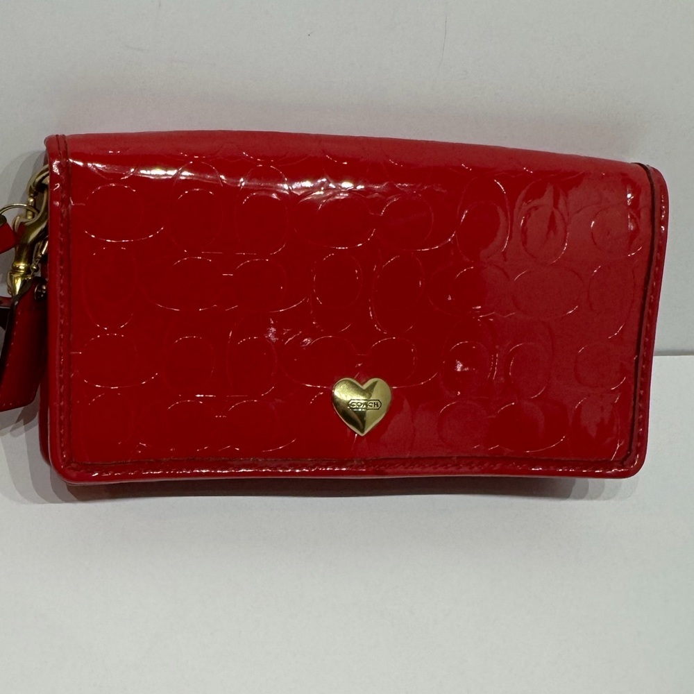 Coach Patent Leather "C" Embossed Wallet Wristlet